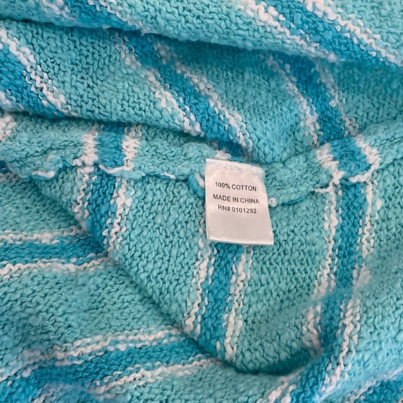 Lulu-B Aqua Striped Short Sleeve Top - Picture 3 of 4